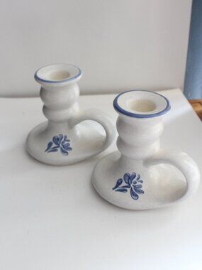 Pfaltzgraff Yorktowne Stick Candle Holder Pair
